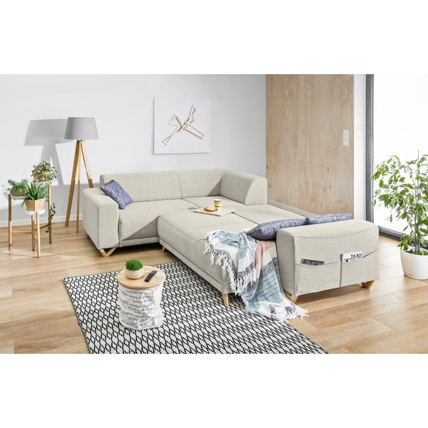 Бежов разтегателен/с място за съхранение ъглов диван (ляв ъгъл/L форма) Classy Sophie – Miuform-image-4