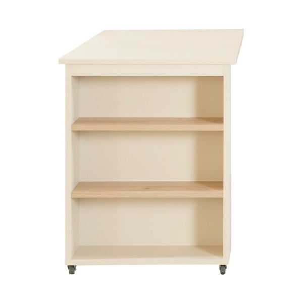 Бежово детско легло 90x200 cm повдигнато с място за съхранение без ламелно дъно Studio – Roba-image-4