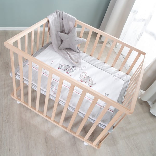 Кошара за игра на колелца в естествен цвят 100x75 cm Jumbo Twins – Roba-image-2