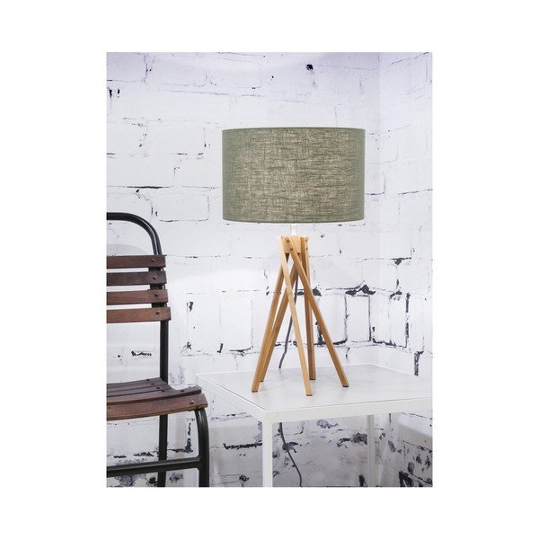 Настолна лампа със зелен абажур и бамбукова конструкция Kilimanjaro - Good&Mojo-image-1