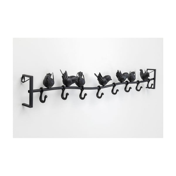 Черна метална закачалка за стена, широчина 92 cm Birds - Kare Design