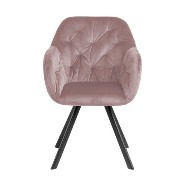 Светлорозов тапициран трапезен стол с подлакътници Lola – Actona-image-1