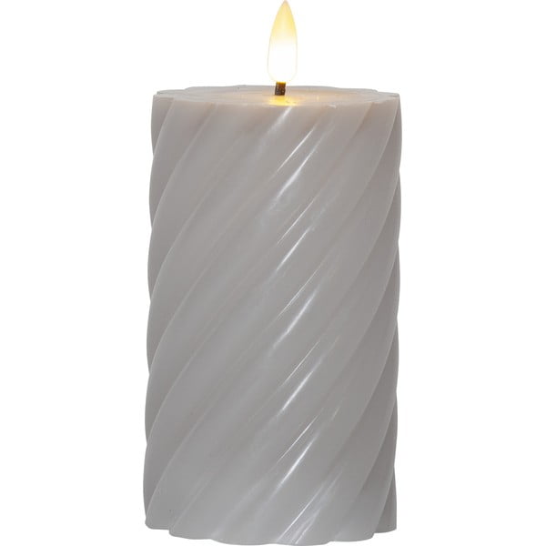 LED свещ от сив восък , височина 15 см Flamme Swirl - Star Trading