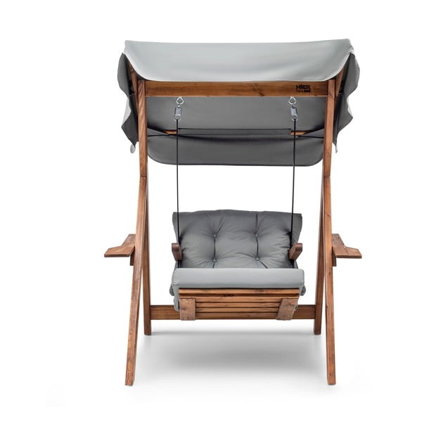 Градинска люлка от масивно дърво в сиво-естествен цвят Galata – Floriane Garden-image-2