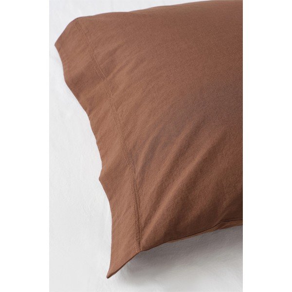 Кафяво единично  спално бельо от органичен памук 150x200 cm Juliette – Ellos Home-image-4
