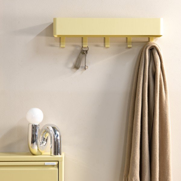 Светложълта стоманена стенна закачалка с рафт 52 cm Dax Play – Spinder Design-image-3