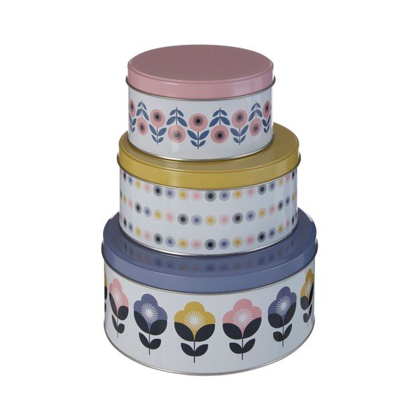Декоративни метални кутии за съхранение с капак в комплект от 3 броя Joni - Premier Housewares-image-1