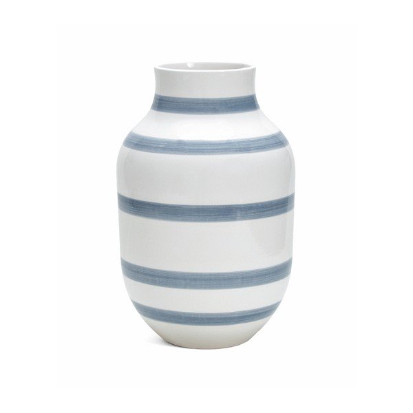 Světle modro-bílá kameninová váza Kähler Design Omaggio, výška 30,5 cm