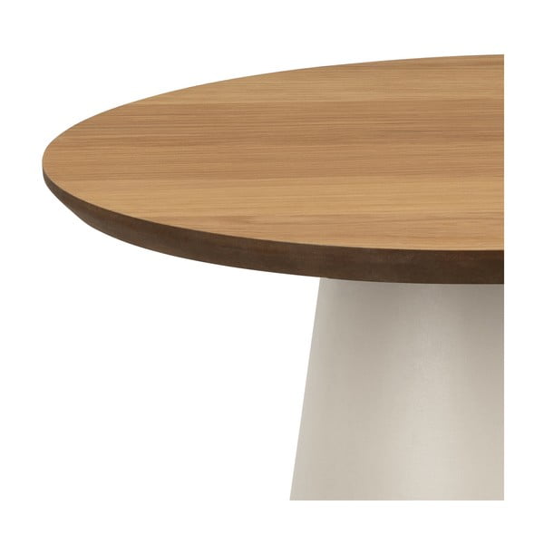 Кръгла масичка за кафе с дъбов плот в кремав и в естествен цвят  ø 45 cm Soli – Actona-image-2