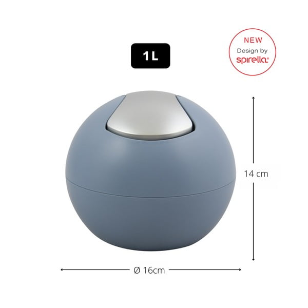 Светлосиньо пластмасово кошче за боклук 1 l   Bowl Matt – Spirella-image-2