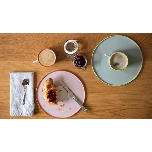 Комплект от чаша и чиния от розов фаянс , 250 ml Greta - Remember-image-1