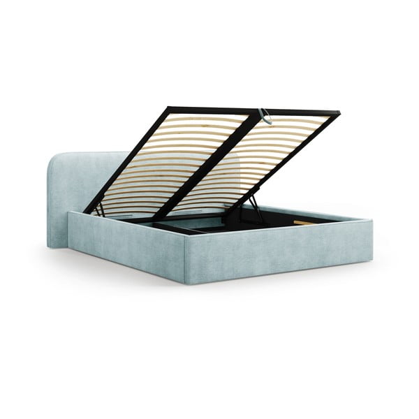 Двойно тапицирано легло с място за съхранение с включена подматрачна рамка в цвят мента 160x200 cm Elizabeth – Micadoni -image-2