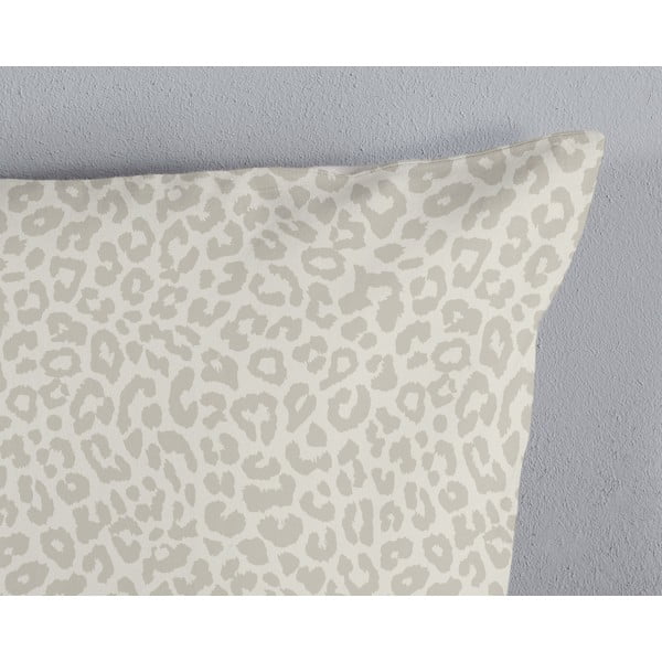 Бяло и светлосиво памучно спално бельо за единично легло 140x200 cm - Good Morning-image-3