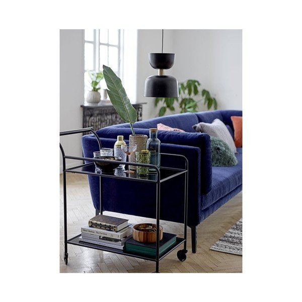 Зелена стъклена бутилка с корков капак - Bloomingville-image-1