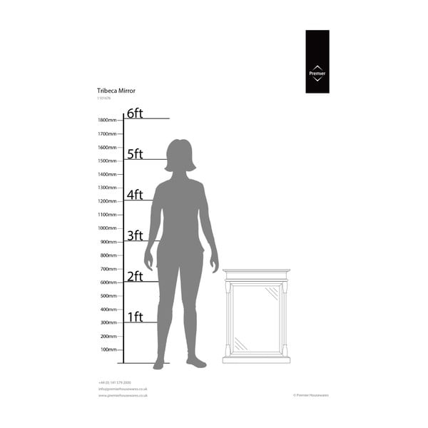 Стенно огледало с дървена рамка 50x70 cm Tribeca - Premier Housewares-image-1