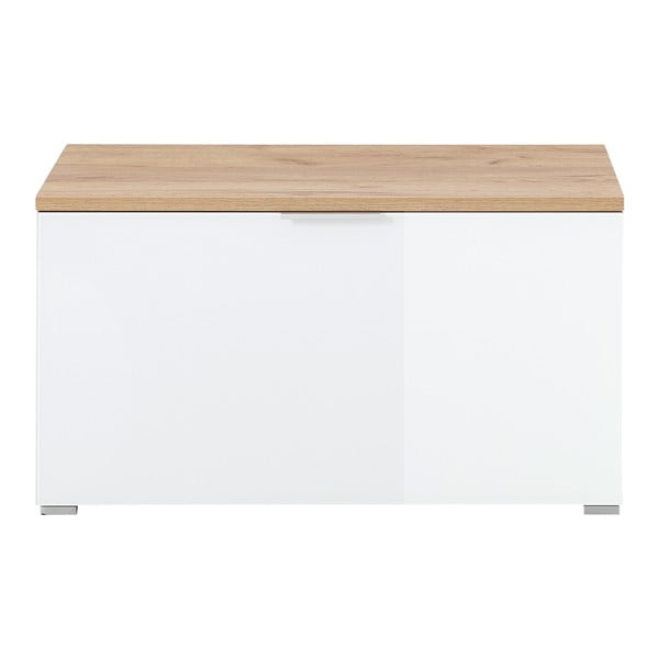 Бял шкаф за обувки в дъбов декор с пейка Telde - Germania-image-2