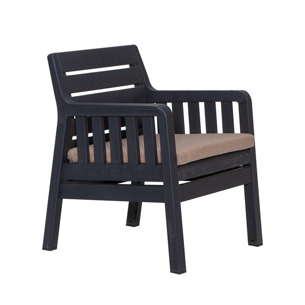 Антрацитен градински комплект за отдих за 2 души Lara – Floriane Garden-image-1