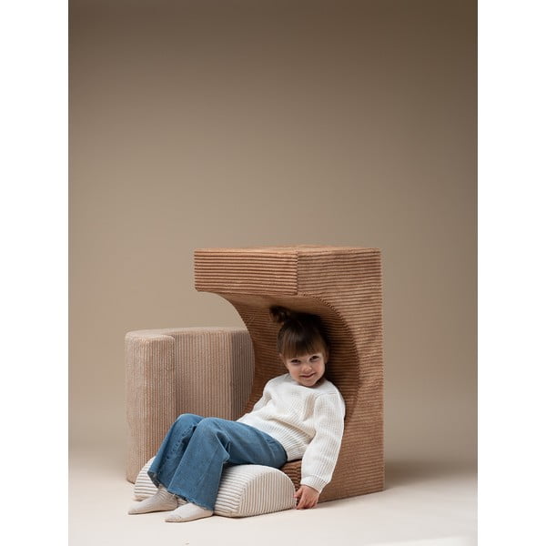 Кафяво велурено игрище от пяна 75x49x37 cm Rainbow Montessori – Wigiwama-image-4