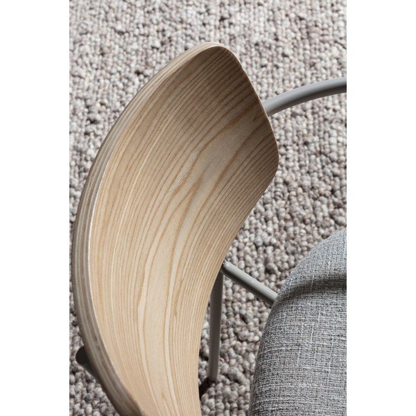 Светлосиви/в естествен цвят тапицирани трапезни столове в комплект с подлакътници Nour – MOME-image-2