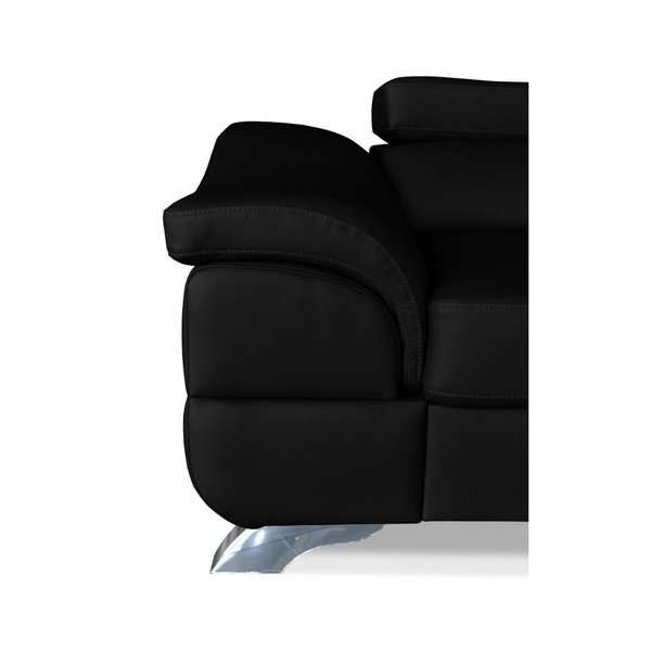 Černá kožená rohová rozkládací pohovka Windsor & Co. Sofas Omnikron, pravý roh-image-2