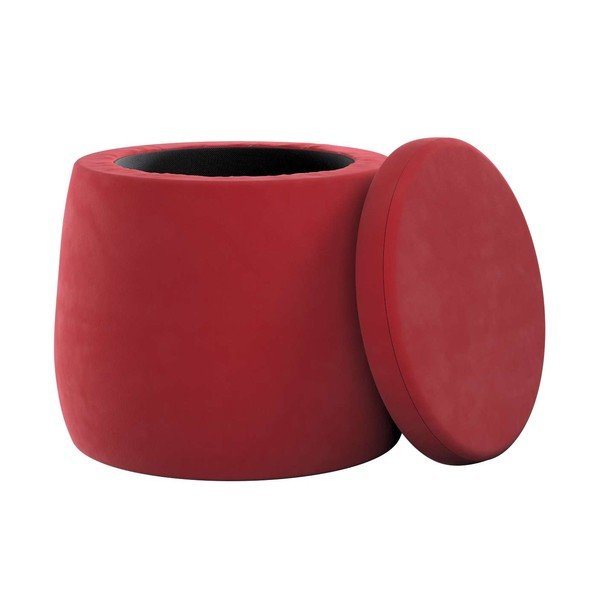 Червен кадифен детски пуф Posh Velvet – Yellow Tipi-image-1