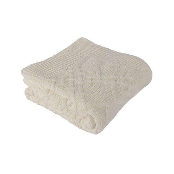 Кремаво и бяло памучно бебешко одеяло Louise, 90 x 90 cm - Homemania Decor