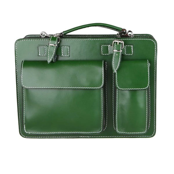 Зелена кожена чанта Gaia - Chicca Borse
