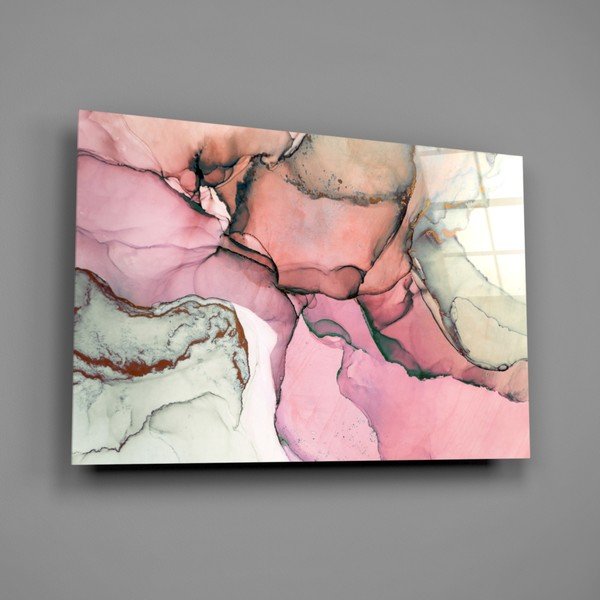 Картина от стъкло Rose Marble Pattern, 110 x 70 cm Pink Marble - Insigne-image-3