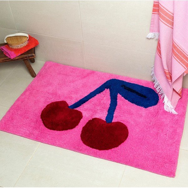 Розов текстилен килим за баня 83x52,5 cm Cherry – Rex London-image-1