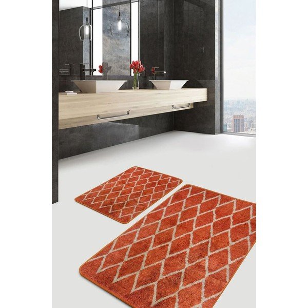 Теракотени кадифени килими за баня в комплект от 2 бр. 60x100 cm – Mila Home-image-1