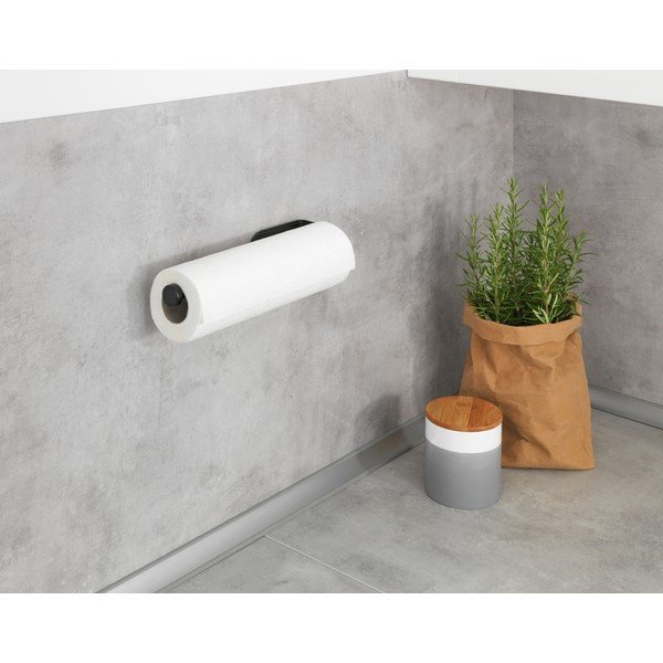 Черна стойка за стена за кухненски кърпи Nio - Wenko-image-1