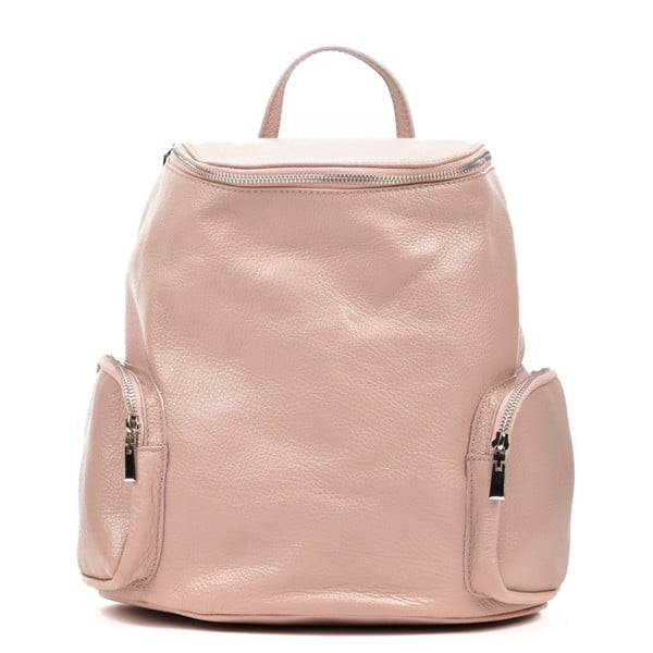 Růžový kožený batoh Luisa Vannini Kuhma