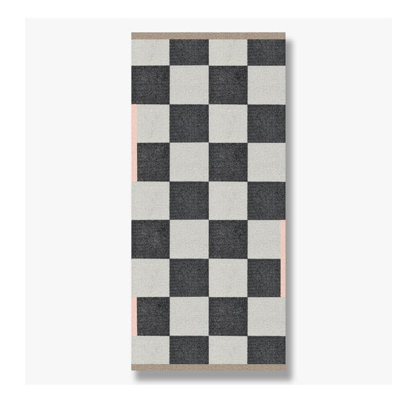 Черно-бял килим подходящ за пране 70x150 cm Square – Mette Ditmer Denmark