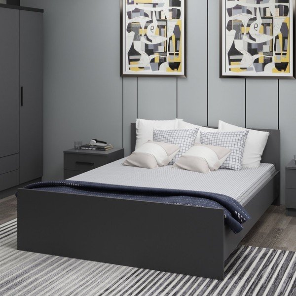 Антрацитно двойно легло 160x200 cm Kale – Kalune Design-image-1