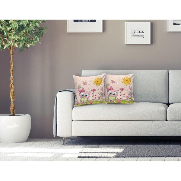 Детска калъфка за възглавница 43x43 cm Pink Owl – Mila Home-image-1