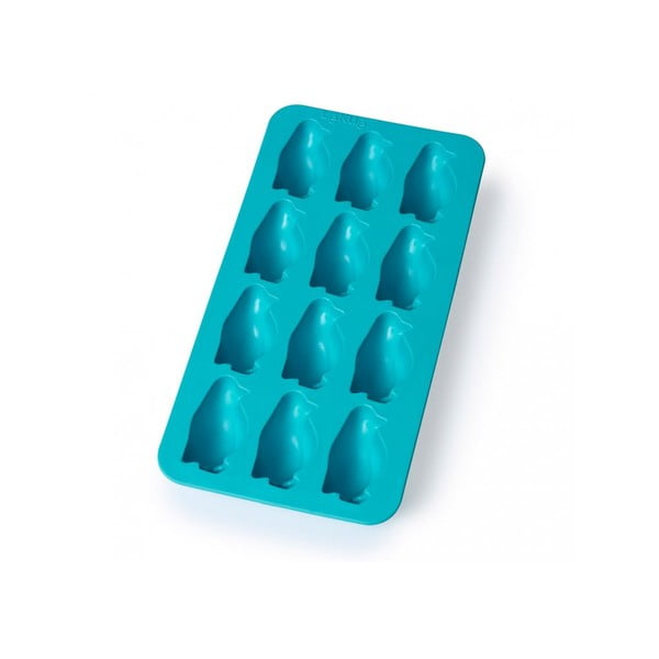 Синя силиконова форма за лед Penguin, 12 кубчета - Lékué