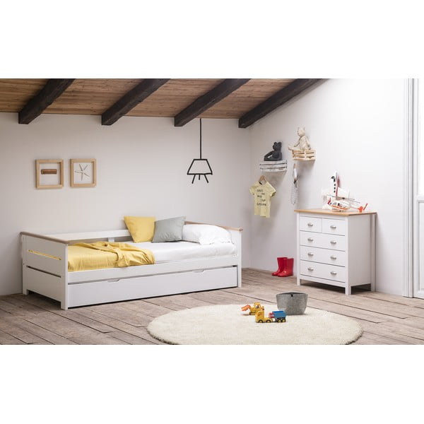 Бял разтегателен диван , 90 x 190 cm Lola - Marckeric-image-1