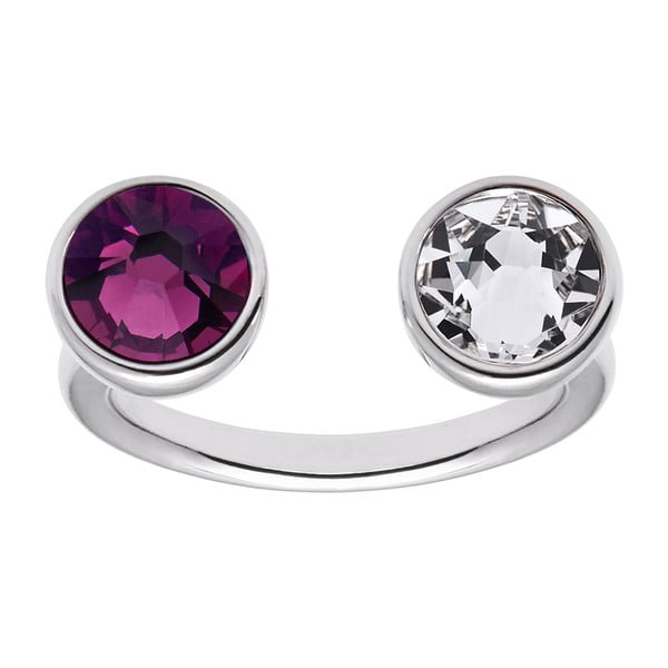 Prsten s fialovým krystalem Swarovski GemSeller Helix