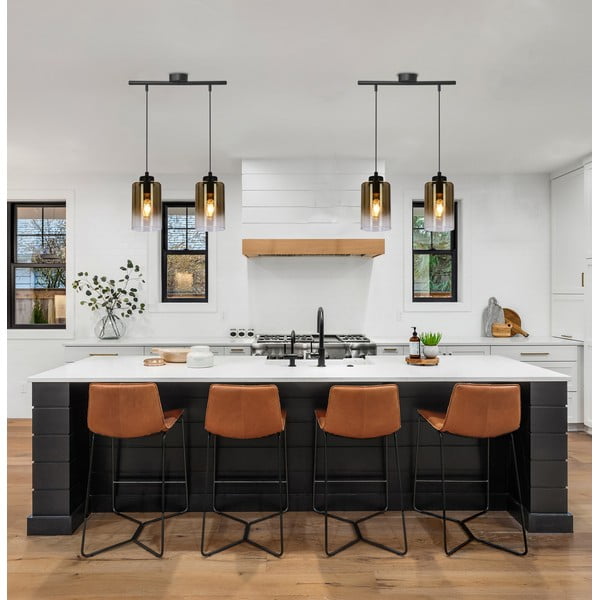 Черна висяща лампа със стъклен абажур ø 10 cm Aspra - Candellux Lighting-image-1