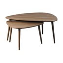 Кафяви масички за кафе в комплект от 2 бр. от декор от дъб  70x100 cm Adda – Unique Furniture