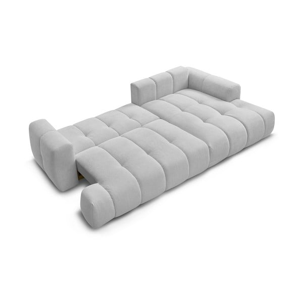 Светлосив сгъваем/с място за съхранение ъглов диван (десен ъгъл) Fuji – Bobochic Paris-image-4