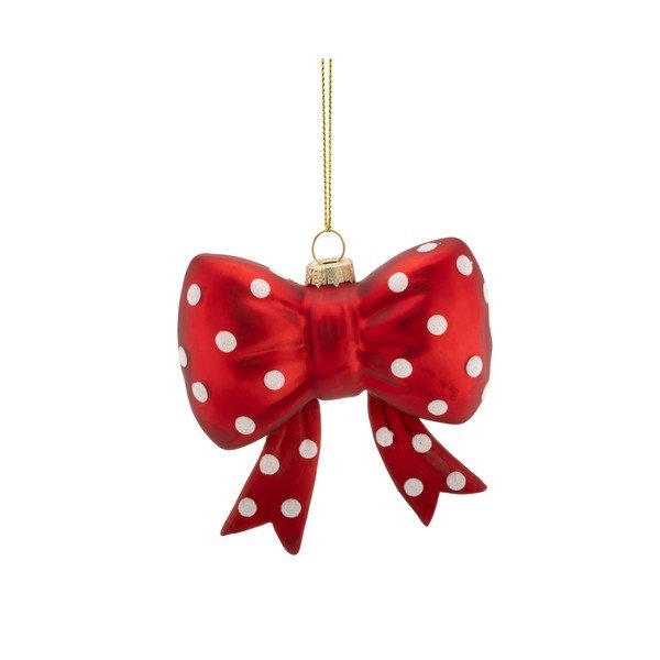Стъклена Коледна украса 3,5 cm Spotty Bow – Sass & Belle