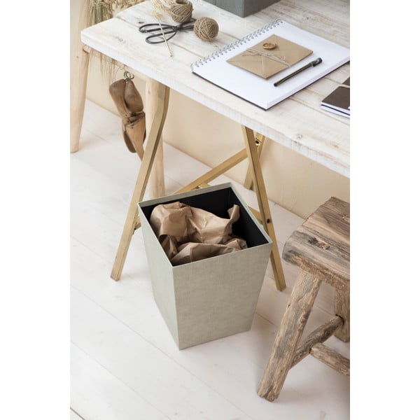 Бежово кошче за боклук Sofia Canvas Paper Laminate – Bigso-image-2