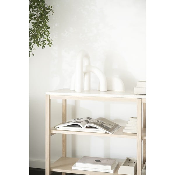 Конзолна маса в кафяво и бежово с каменен плот 140x40 cm Orwel - Rowico-image-4