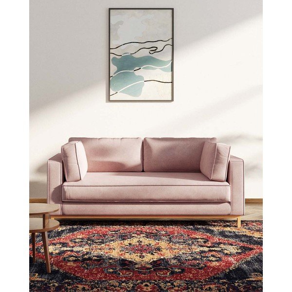 Светлорозов кадифен диван 192 cm Celerio - Ame Yens-image-3