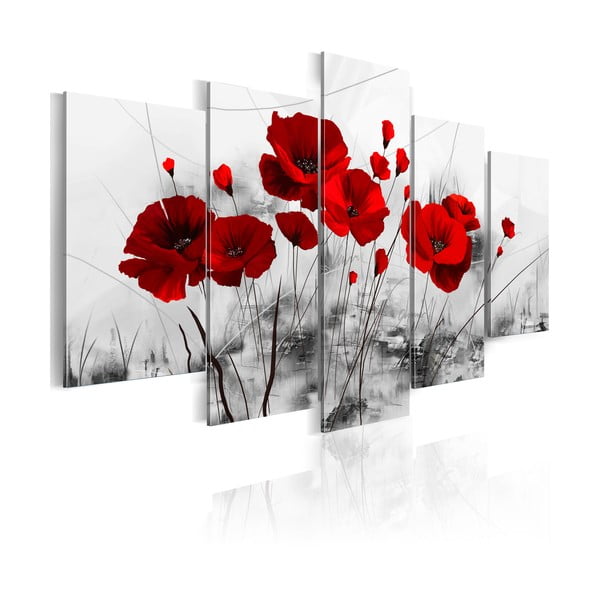 Изображението върху платно Bimago Red Miracle 100 x 50 cm Poppies - Artgeist