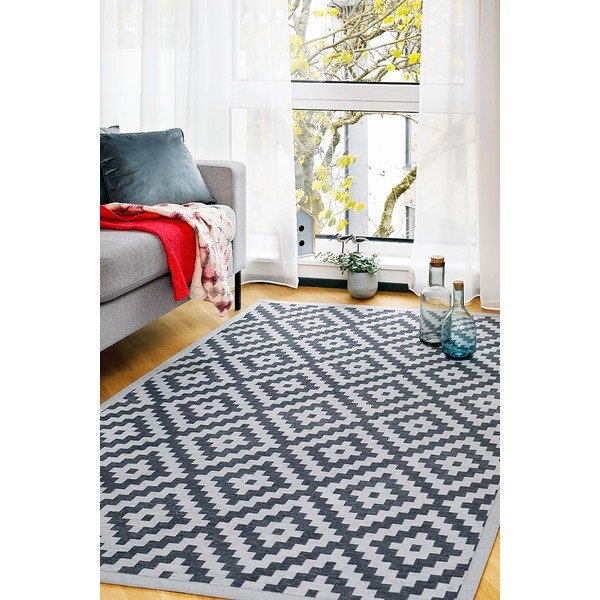 Сив двустранен килим , 100 x 160 cm Saka - Narma-image-2