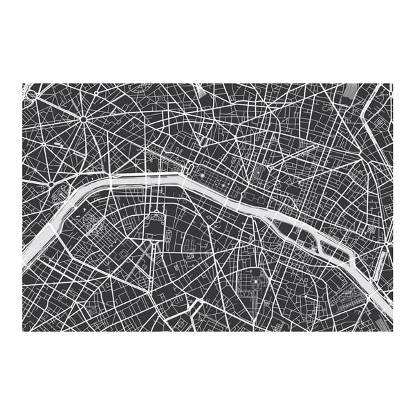 Obraz Homemania Maps Paris Black, 70 x 100 cm