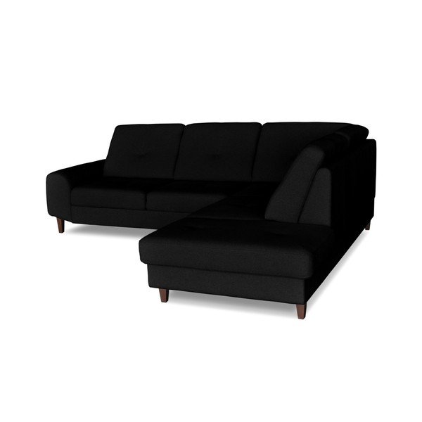 Černá rohová rozkládací pohovka Windsor & Co. Sofas Beta, pravý roh-image-1