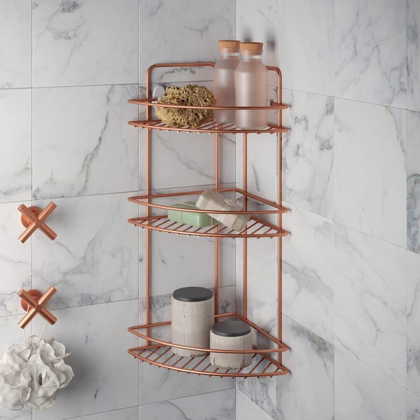 Ъглов рафт за баня с три етажа Copper - Metaltex-image-2